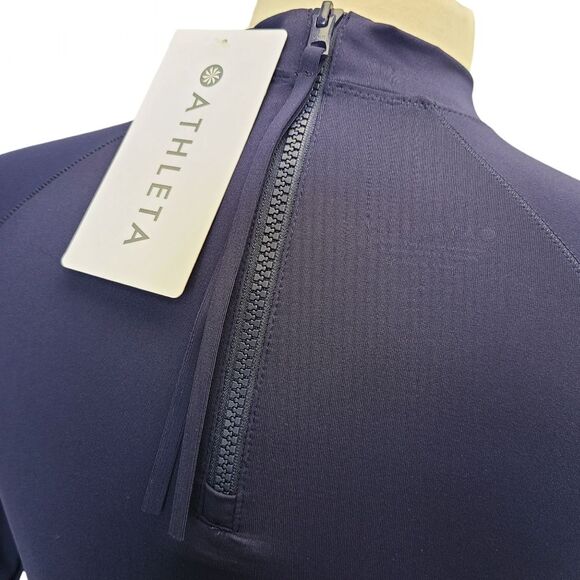 NWT Athleta Women' S North Point Rashguard Navy Blue Long Sleeve Fitted Swim Top - Picture 5 of 11